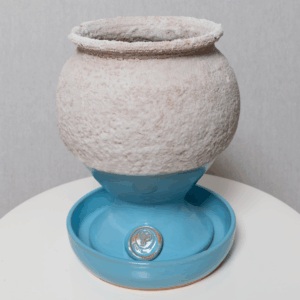 Salsamed Saltbägare i blå färg (glaserad)