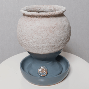 Salsamed Saltbägare i duva grå färg (glaserad)