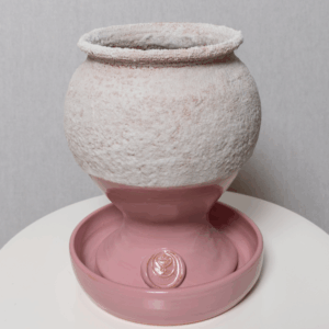 Salsamed Saltbägare i rosa färg (glaserad)